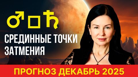 ПРОГНОЗ ДЕКАБРЬ 2025. МАРС КВАДРАТ САТУРН. СРЕДИННЫЕ ТОЧКИ ЗАТМЕНИЯ.