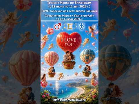 LOVE-гороскоп 2026: Влияние Марса-Урана в июле и августе. Прогноз для всех Знаков Зодиака.