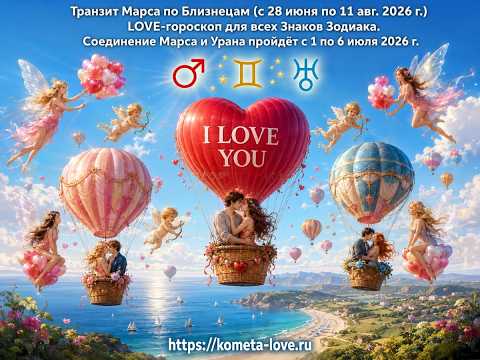 LOVE-ГОРОСКОП: Транзит Марса по Близнецам. Опасное Соединение Марса и Урана 3-4 июля 2026