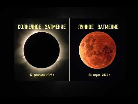 Солнечное затмение 17 февраля и лунное затмение 03 марта.