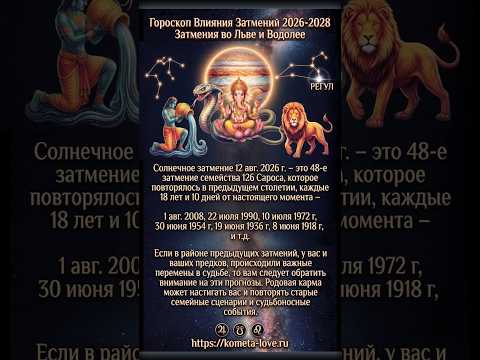 Полное Солнечное затмение 12 авг.2026 #andreylavrov #астрологическаяконсультация #гороскопзатмения
